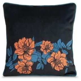 Dekoratyvinės pagalvėlės užvalkalas Premium Emma, tamsiai mėlyna/tamsi turkio, 45 cm x 45 cm