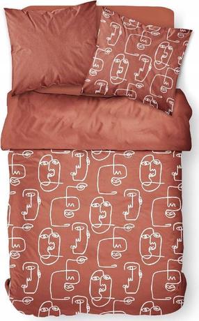 Patalynės užvalkalų komplektas TODAY Geometry, rudas/baltas, 220 x 240 cm