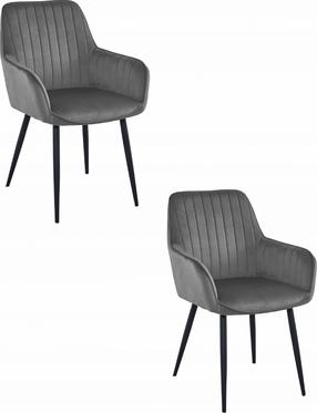 Kėdžių rinkinys Leobert Solden, matinė, tamsiai pilka, 45.5 cm x 42 cm x 83.5 cm, 2 vnt.