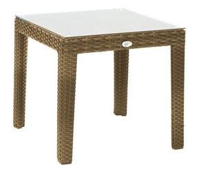 Lauko stalas Home4you Wicker, šviesiai ruda, 50 cm x 50 cm x 45 cm