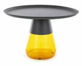 Kavos staliukas Tiffany B, juodas/oranžinis, 70 cm x 70 cm x 43 cm