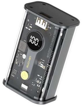 Nešiojamas įkroviklis (Power bank) WEKOME Vanguard WP-333, 10000 mAh, 20 - 22.5 W, skaidri/juoda