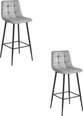 Kėdžių rinkinys Leobert Arceto, sidabro/juoda, 43.5 cm x 32.5 cm x 104 cm, 2 vnt.