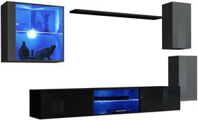 Sekcija ASM Switch XXIII, juoda/grafito, 250 cm x 40 cm x 140 cm