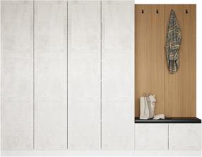 Prieškambario spinta Kalune Design Noah 8309, balta, 35 cm x 270 cm x 210 cm