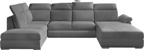 Kampinė sofa Evanell Monolith 84, pilka, dešininė, 216 x 330 cm x 102 cm