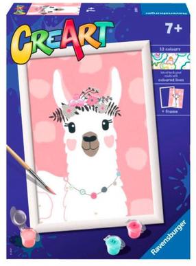 Tapymas pagal skaičius Ravensburger CreArt Paint by Numbers - No Drama Llama, įvairių spalvų