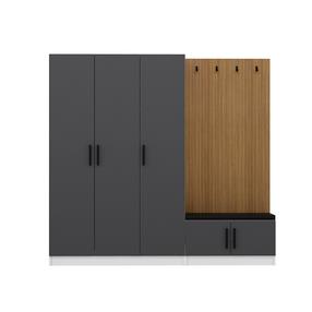 Prieškambario spinta Kalune Design Noah 8296, antracito, 35 cm x 225 cm x 210 cm