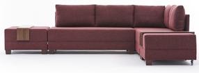 Kampinė sofa Hanah Home Fly, bordo, dešininė, 280 x 210 cm x 70 cm