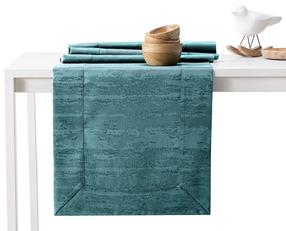 Staltiesės ir stalo takelio rinkinys stačiakampė Restilo Vesta, žalia, 115 x 250 cm, 35 x 250 cm, 2 vnt.