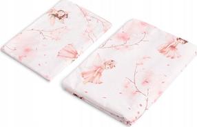 Vaikiškas patalynės užvalkalų komplektas Sensillo Fairies, balta/rožinė, 100 x 135 cm