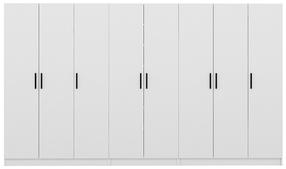 Prieškambario spinta Kalune Design Noah 8207, balta, 35 cm x 360 cm x 210 cm