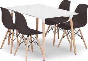 Valgomojo komplektas Leobert Adria Osaka, baltas/rudas/ąžuolo