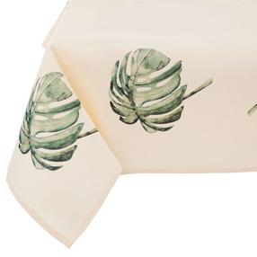 Staltiesė stačiakampė Ambition Botanic Monstera, kreminė/žalia, 160 x 280 cm