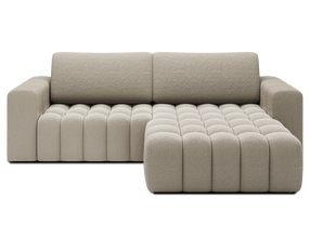 Kampinė sofa - lova Bonett, smėlio, dešininė, 175 x 250 cm x 92 cm