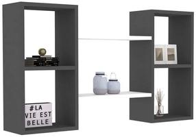 Sieninė lentyna Kalune Design Bambi 835PUQ1603, antracito/balta, 19.6 cm x 105 cm x 60 cm