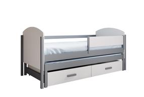 Vaikiška lova, su daiktadėže viengulė ADRK Olen, balta/pilka, 90 x 200 cm, su patalynės dėže, be čiužinio