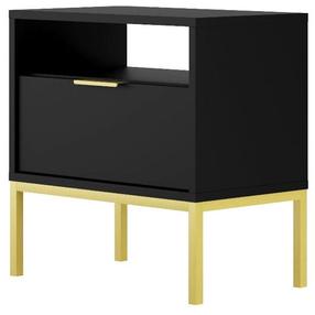 Naktinis staliukas Kocot Kids Austin, aukso/juodas, 33 cm x 55 cm x 56.4 cm