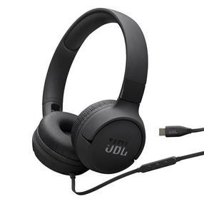 Laidinės ausinės JBL Tune 520CB Stereo wired USB-C foldable, juoda