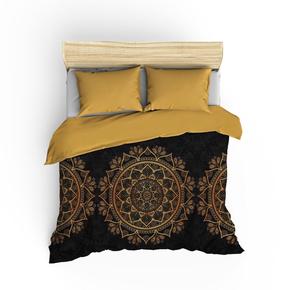 Patalynės užvalkalų komplektas Mijolnir Alvina 129CTN3660, aukso/juodas, 200 x 220 cm
