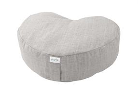 Grikių lukštų pufas Grikė Heart, pilkas, 45 cm x 35 cm x 13 cm
