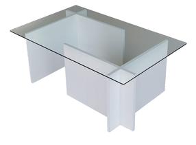 Kavos staliukas Kalune Design Escape, baltas, 105 cm x 65 cm x 30 cm