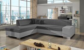 Kampinė sofa Porto Soro 93, Soro 83, tamsiai pilka, kairinė, 217 x 278 cm x 74 cm