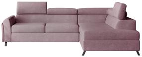 Kampinė sofa Kairos Soro 61, rožinė, dešininė, 200 x 265 cm x 95 cm