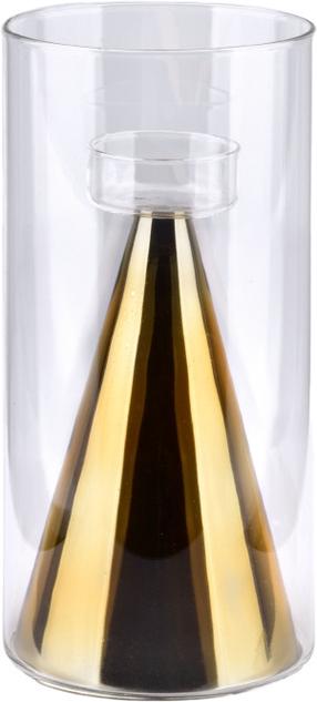 Žvakidė Mondex Rita HTRD7487, stiklas, Ø 120 cm, 25 cm, skaidri/aukso