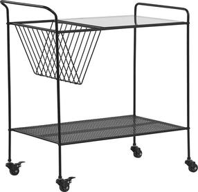 Metalinė lentyna ant ratukų Beliani Alamo, juoda, 70 cm x 40 cm x 70 cm