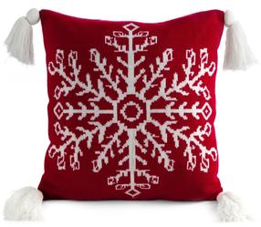 Kalėdinis dekoratyvinės pagalvėlės užvalkalas PSWA-225, balta/raudona, 45 cm x 45 cm