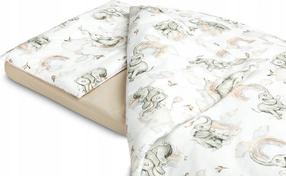 Vaikiškas patalynės užvalkalų komplektas Sensillo Elephant, ruda/balta, 100 x 135 cm