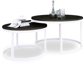 Kavos staliukų komplektas ADRK Okin, aukso/juodas, 75 cm x 75 cm x 43 cm