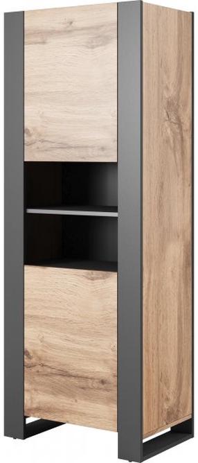 Spintelė Cama Meble Wood, antracito/ąžuolo, 40 cm x 65 cm x 170.5 cm