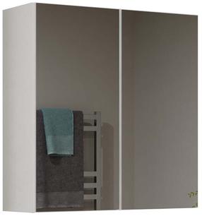 Pakabinama vonios spintelė su veidrodžiu Pola 2DL, balta, 22 cm x 60 cm x 60 cm