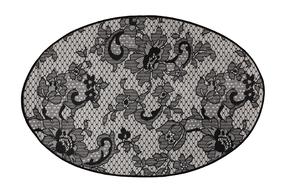 Vonios grindų kilimėlis Foutastic Lace 359CHL4356, juodas, 120 cm x 80 cm