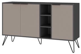 Komoda Kalune Design Clara 855DTE4211, antracito/šviesiai ruda, 35.6 cm x 142 cm x 83 cm