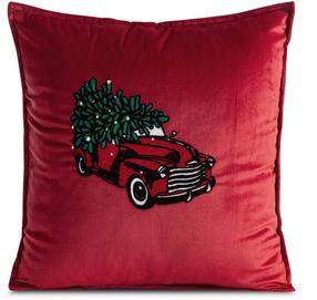 Kalėdinis dekoratyvinės pagalvėlės užvalkalas PSWA-218, raudona/žalia, 45 cm x 45 cm