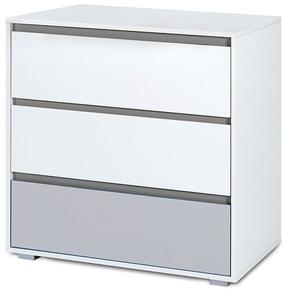 Komoda LittleSky Dalia, balta/pilka, 80 cm x 45 cm x 81 cm