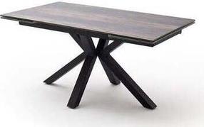 Valgomojo stalas išskleidžiamas MC Akcent Nagano, juoda/tamsiai ruda, 160 - 240 cm x 90 cm x 76 cm