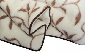 Dviguba antklodė Merino Leaves, 200 x 175 cm, ruda