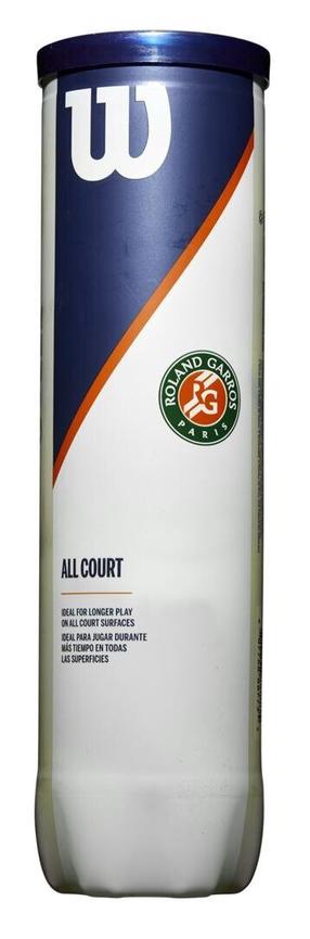 Teniso kamuoliukų rinkinys Wilson Roland Garros All Court, geltonas, 4 vnt.