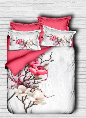 Patalynės užvalkalų komplektas Mijolnir 178PRL2008, baltas/rožinis, 200 x 220 cm