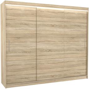 Spinta ADRK Antos LED, sonoma ąžuolo, 58 cm x 250 cm x 215 cm