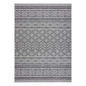 Kilimas vidaus Hacano Vinea Zigzag, baltas/juodas, 190 cm x 140 cm