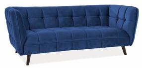 Sofa Castello 3, tamsiai mėlyna, 200 x 85 cm x 78 cm