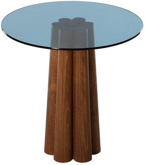 Kavos staliukas Kalune Design Thales, mėlyna/riešuto, 50 cm x 50 cm x 50 cm