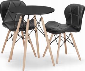 Valgomojo komplektas Leobert Todi Lago, juodas/rudas