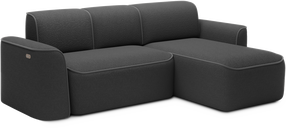 Kampinė sofa Ume, tamsiai pilka, 190 x 287 cm x 88 cm