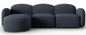 Kampinė sofa Micadoni Home Blair, tamsiai mėlyna, kairinė, 272 x 155 cm x 80 cm